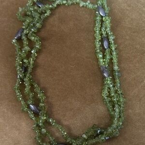 Elegant Green Peridot Chips Bead Necklace